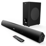 MAJORITY Teton Plus | Bluetooth TV Soundbar with Subwoofer | 81cm, 180 Watts, 5.25" Wireless Subwoofer Driver 2.1 Surround Sound System | HDMI ARC, USB, Optical & RCA | Custom EQ & Remote Control