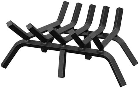 Jusgym Fireplace Grate 17 Inch, Solid Steel Heavy Duty Fireplace Log Holder with 6 Support Legs, Fireplace Log Grate for Indoor Fireplace & Outdoor In-ground Firepit