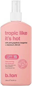 b.tan SPF 15 Deep Dry Spray Tanning Oil | Tropic Like It's Hot - Keeps Skin Hydrated & Hot from Grapefruit, Tangerine, Vitamins C, B5, E, A, 8 Fl Oz