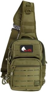 WOLF TACTICAL EDC Sling Bag - Concealed Carry Shoulder Bag for Range, Travel, Hiking, Outdoor Sports (Green)