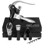 Wine Bottle Opener Set by M&R Blvd | Deluxe Wine Corkscrew Bottle Opener | Bar Accessory & Wine Gift Set | Silver