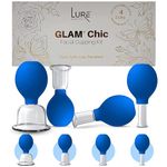 Glass Face & Body Cupping Therapy Set - Facial Vacuum Cupping Set - 4 Cups Glass