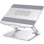 GOKEDA Laptop Stand, Ergonomic Aluminium Alloy Computer Stand for desk, Multi-Angle Adjustable Laptop Riser with Heat-Vent Compatible for Macbook Air/Pro, Dell, HP, Lenovo, More 10-15.6" Laptops