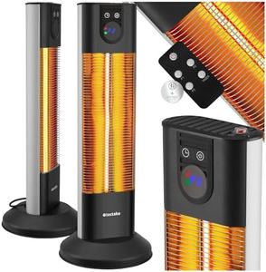 tectake® Chauffage Electrique Infrarouge Silencieux Chauffage exterieur terrasse réglable économique 500W, 1000W & 1500W Chauffage d'appoint pour Jardin, Balcon, Chambre, Salon, Table à langer