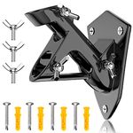 ZMTECH 1 Inch Metal Flag Pole Holder (Black) Heavy Duty Aluminum Alloy Flag Holder with Stainless Steel Hardware 2 Position Flag Bracket Flag Pole Mounting Bracket for House