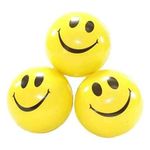 Smiley Face Squeeze Ball Yellow Ball Stress Reliver Ball Pack of 3