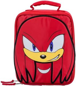 AI ACCESSORY INNOVATIONS Sonic The Hedgehog Insulated Lunch Box, Knuckles Mini Gaming Cooler with 3D Features and Top Padded Handle