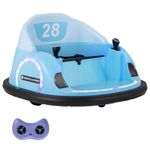 Maxmass Kids Ride on Bumper Car, 360° Rotation Spin Waltzer Car with Remote Control, Dual Joysticks, Music, Flashing Lights, USB/AUX Ports, Children Electric Ride on Car for 18+ Months Old (Blue)