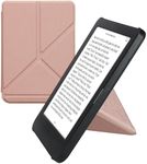 kwmobile Origami Case Compatible with Kobo Clara BW/Colour Case - Slim PU Leather Cover with Stand - Rose Gold