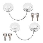 2 Pcs Round Refrigerator Door Locks, Fridge Lock with 4 Keys Stainless Steel Zinc Alloy Strong Adhesive Lock Protect Baby Safety Used on Refrigerators Freezers Cabinets Dryers Washers(White)