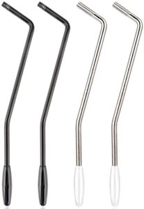 4 Pcs Whammy Bar Electric Guitar Tremolo Arm 6 mm Guitar Tremolo Arm with Tip, Strat Tremolo Arm Black Tremolo Arm 2 Colors Electric Guitar Parts for Tremolo System (Silver, Black)