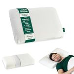 The White Willow Orthopedic Memory Foam Standard Size Neck & Back Support Sleeping Bed Pillow (22" L x 14" W x 5" H Inches)- Off White