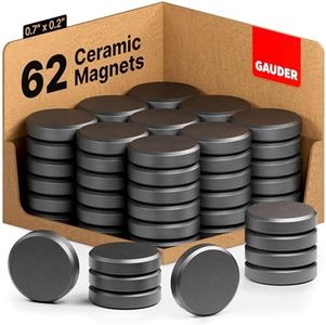 GAUDER Black Magnets for Crafts | Ceramic Industrial Magnets Strong | Ferrite Magnets for Fridges, Whiteboards and Notice Boards (54 pcs)