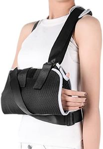 Solmyr Arm Sling for Broken Fractured Bones Elbow Wrist, Adjustable Shoulder Immobilizer & Rotator Cuff Support Brace, Split Strap and Waistband, Universal for Left and Right Arms, Men and Women(M)