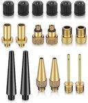 Bike Valve Adapter Kit (Pack of 10 Valves + 6 Caps + 2 Ball Pump Needle) - Presta Valve, Dunlop Valve, Schrader Valve Bike adapters - Sports Ball Inflation Needle – by Mobi Lock