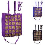 Majestic Ally 1200D Slow Feed Hay Bag, 3”x3” Opening for Easy Feeding, Adjustable Travel Feeder for Trailer and Stall, Simulates Grazing, Reduces Waste, Comes with 8 feet Poly Rope (Purple)