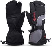Savior Heated Gloves for Men Women 3-Finger Ski Gloves 7.4V Rechareable Battery Gloves for Skiing