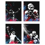 Football Wall Art Prints,Set of 4 (8x10) Unframed Football Posters,Football Room Decor For Men Kids Teenagers,Football Poster Set For Bedroom Man Cave,Football Wall Decor,Football Boys Bedroom Decor