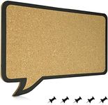 Navaris Cork Board Bulletin Board - Rectangular Speech Bubble Design 11 x 17 in, Includes 5 Pins - Message Noticeboard Memo Shape Display Pinboard