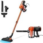 iwoly V600 Vacuum Cleaner, 600W Compact 2 in 1 Corded Stick & Handheld Vacuum with 7 Metre Power Cord and 4 Suction Tools, Orange