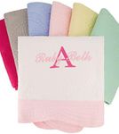 Personalized Baby Blankets for Girls and Boys - Monogrammed Baby Blanket with Embroidered Name - Super Soft and Cozy Cotton Baby Quilt with Scalloped Edges - 36x46 Inches