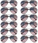 Mepase 12 Pack Mens Women American Flag Sunglasses USA Flag Glasses for 4th of July for Independence Day Patriotic Decoration (Black Frame)