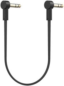 Rock Stock 1/4" Stereo TRS Flat Patch Cables - 36" Ultra-Thin, Right Angle, Low Profile, Gold Plated, Braided Shielding - Maximize Pedalboard Space, Eliminate Noise, Connect Guitar Effects Pedals