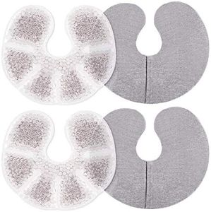 Navaris Set Coussinet Gel Allaitement - 2x Compresse Froide et Chaude pour Sein - Disque Lavable Réutilisable - Accessoire Maternité