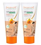 Aaryanveda Hair Removal Cream with Brightening Effects of Papaya in Only 2 min. Formula 60g (Pack-2) Cream (120 g, Set of 2)