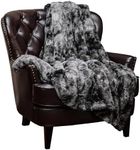 (130cm x 170cm , Gray) - Chanasya Super Soft Fuzzy Fur Faux Fur Cosy Warm Fluffy Beautiful Colour Variation Print Plush Sherpa Dark Grey Fur Microfiber Throw Blanket (130cm x 170cm ) -Charcoal Grey Waivy Fur Pattern