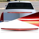 Auto Dynasty Full LED Rear High Mount Center 3rd Third Tail Brake Light Stop Lamp Compatible with Cadillac DTS 2006-2011, Red Housing