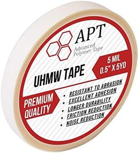 APT, UHMW (Ultra-high Molecular Weight) Polyethylene Tape, Resists Abrasion, Impact, for Surface Protection and Friction and Noise Reduction for Lining Sliding Surfaces. (0.5" x 5Yds, 5 Mil UHMW)