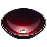 Kraus GV-200 Irruption Red Glass Vessel Bathroom Sink