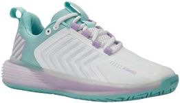 K-Swiss Women's Ultrashot 3 Tennis Shoe, Brilliant White/Angel Blue/Sheer Lilac, 7 M