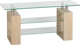 Seconique Milan Tv Unit in Light Sonoma Oak/Glass