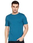 Amazon Brand - Symbol Men's Cotton T Shirt | Round Neck | Half Sleeve | Plain - Regular Fit (Available in Plus Size) (Fog Teal_S)