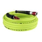 Flexzilla HFZP1450YW2-D Pro Air Hose with ColorConnex Industrial Type D 50 ft, Heavy Duty, Lightweight, Hybrid, ZillaGreen-HFZP1450YW2-D, Plug & Coupler, 1/4" (inches) x 50' (feet)