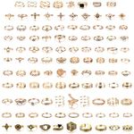 MILACOLATO 108Pcs Midi Ring Bohemian Knuckle Ring Sets Fashion Finger Vintage Rose Gold/Golden Stackable Rings for Women Knuckle Midi Rings