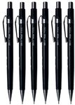 Pentel 0.5mm (P205) Black P200 Series Automatic Mechanical Draughting Pencil Refillable Lead Eraser P205-A (Pack Of 6)