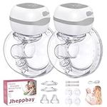 Double Electric Breast Pump Handsfree - Jheppbay Painless Breast Pump Electircal Leak-Proof, 5s Quick Installation, 12 Levels 3 Modes, Low Noise, BPA Free