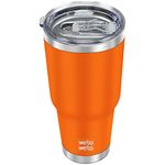 WETOWETO 30oz Tumbler, Stainless Steel Vacuum Insulated Water Coffee Tumbler Cup, Double Wall Powder Coated Spill-Proof Travel Mug Thermal Cup for Home Outdoor (Orange, 1 Pack)