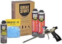 Great Stuff Foam Sealant Kit - Great Stuff Pro Gaps and Cracks 24oz, Great Stuff Foam Gun, Great Stuff Gun Cleaner 12oz, Great Stuff Gloves. Orange Color, Fire Rated Spray Foam Insulation