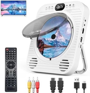 Mini CD DVD Player for TV – Bluetooth CD/DVD Player with HDMI AV Cables, Built-in Speakers, USB & AUX Playback, 1080P Video Output, Wall-Mountable Compact Home Entertainment System