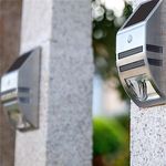 Solar Deck Lights Outdoor Waterproof: 4 Pack Stainless Steel Motion Sensor Light Outside Fence Lights Solar Powered - Solar Lights for Porch, staircases,Yard, Patio, Garage, Shed