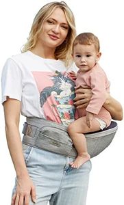 Sunnors Hip Carrier,Baby Carrier Hip Seat Waist for Baby with Adjustable Strap and Pocket,Ergonomic Baby Hip Holder for Newborns & Toddlers (Light Grey)