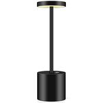 Webcem Cordless Table Lamp, Table Lamp with Rechargeable Battery Operated, LED Desk Lamp with 3 Levels Brightness, Bedside Table Lamp, Wireless Table Lamp for Bedroom, Bar, Restaurant, Office, Outdoor