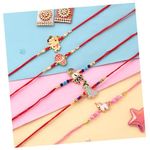 Pride Store Stylish Cartoon Character Kids Rakhi Set with Tilak Pack and Greeting Card for Brother, Sister, Baby Boy, Baby Girl, Chhota Bhai (Art C)