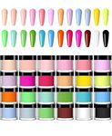 Bolt Bee 24 Colors Acrylic Nail Powder Set, Colored Acrylic Powder for Nails DIY Art Design 3D Manicure Extension