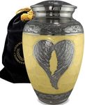 Yellow Loving Angel Urns for Human Ashes Adult Female for Funeral, Burial, or Niche, Cremation Urns for Adult Ashes - Cremation Urns for Human Ashes - Large or Keepsakes