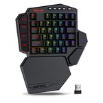 Redragon K585 DITI Wireless One-Handed Mechanical Keyboard, 42 Keys 2.4Ghz RGB 40% Gaming Keypad with 7 Onboard Macro Keys, Detachable Wrist Support (Blue Switch)